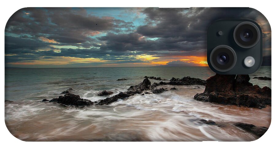 Charlie Young Kihei Maui Hawaii Sunset Clouds Seascape Ocean Tjdes Fine Art Photography iPhone Case featuring the photograph Serenity #1 by James Roemmling