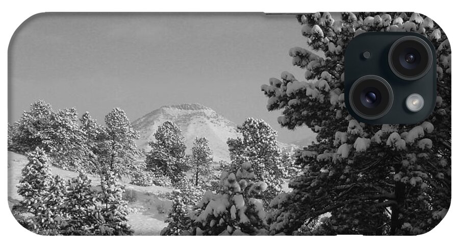 Black And White iPhone Case featuring the photograph McIntire Mountain in the Snow by Gerri Duke