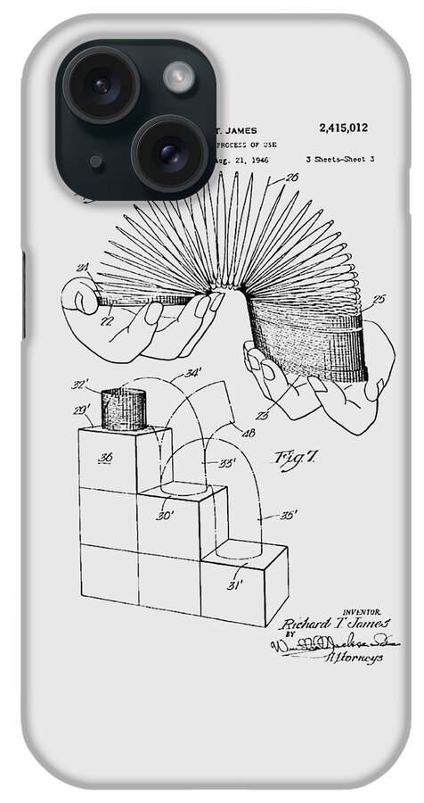 Slinky iPhone Case featuring the photograph Slinky Patent 1947 #3 by Chris Smith