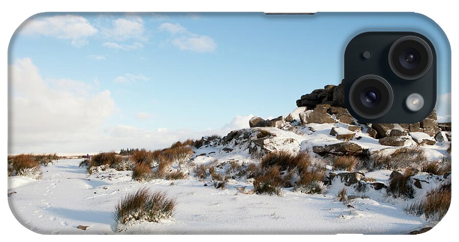 Snow iPhone Case featuring the photograph South Hessary Tor in the Snow ii #1 by Helen Jackson