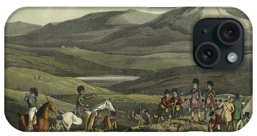 Britain iPhone Case featuring the painting Sporting Meeting in the Highlands by Henry Thomas Alken