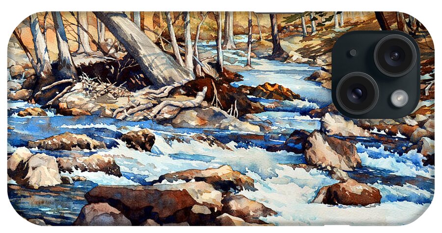 Water iPhone Case featuring the painting Spring Thaw by Mick Williams