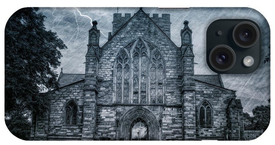 Wales iPhone Case featuring the mixed media St Asaph Cathedral #1 by Ian Mitchell