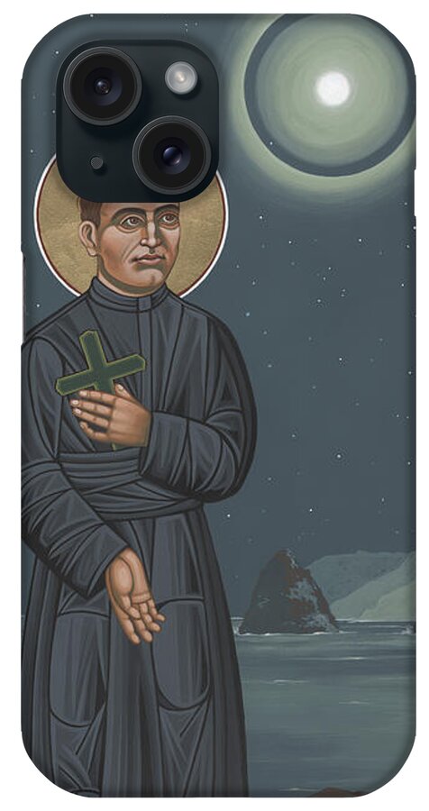 St Damien Of Moloka'i iPhone Case featuring the painting St Damien of Moloka'i 235 by William Hart McNichols