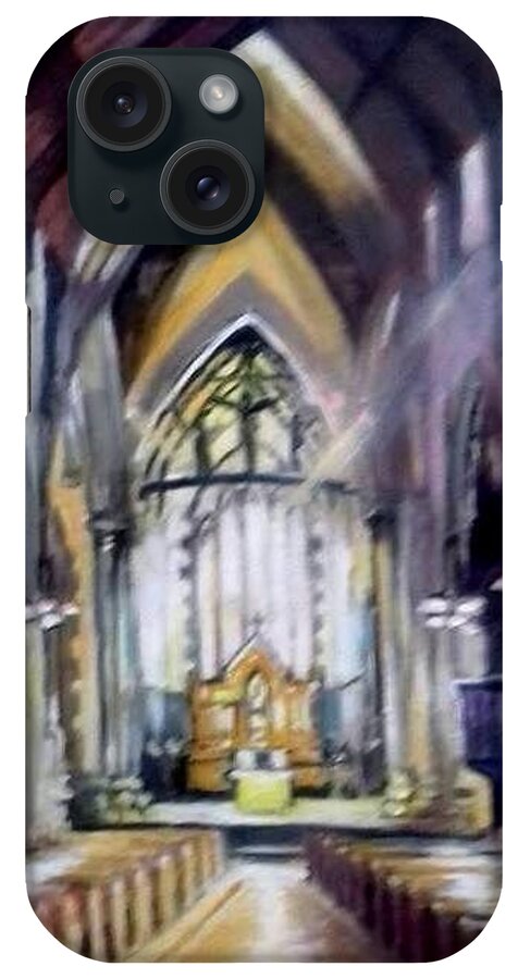 Inerior iPhone Case featuring the painting St Johns Cathedral Limerick Ireland #1 by Paul Weerasekera
