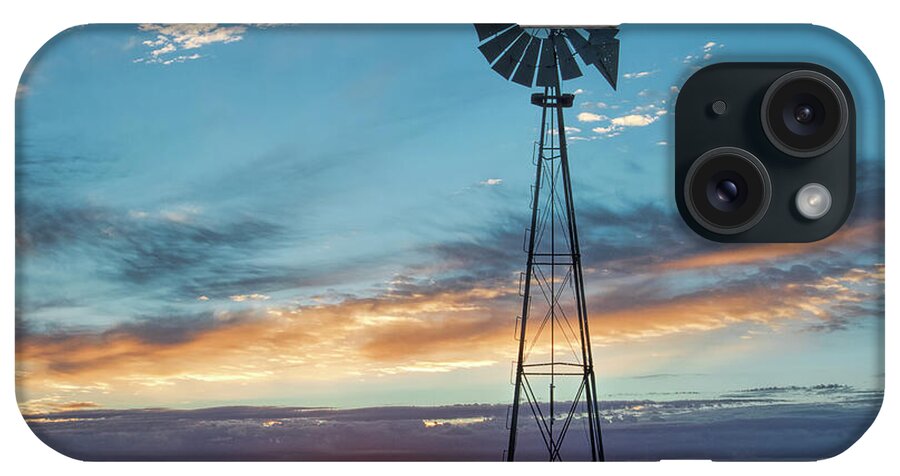 Windmill Landscape iPhone Case featuring the photograph Prairie Station by Jim Garrison