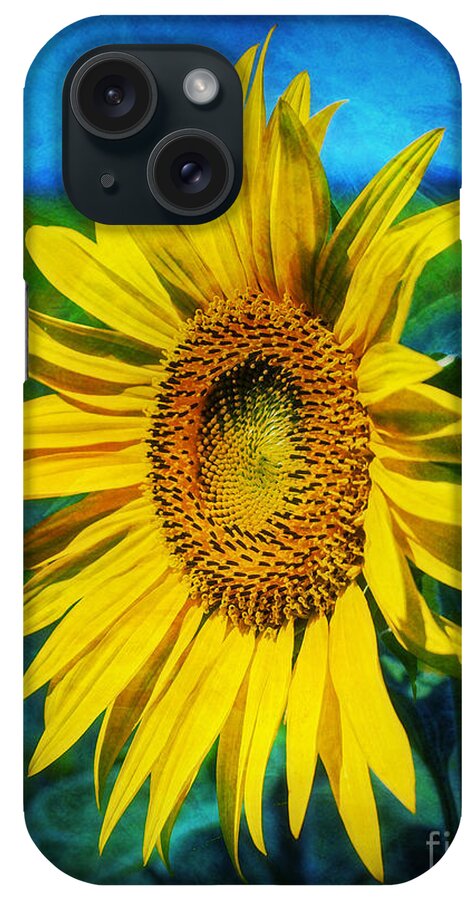 Sunflower iPhone Case featuring the digital art Sunflower #1 by Ian Mitchell