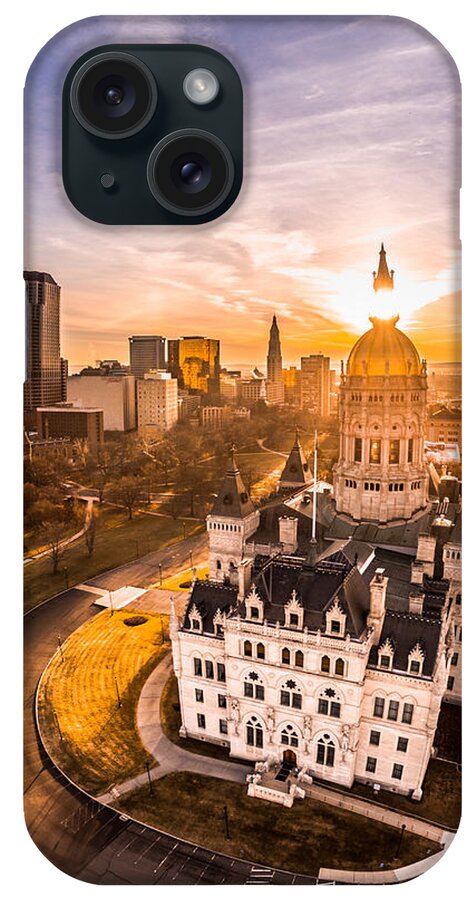 Hartford iPhone Case featuring the photograph Sunrise in Hartford, Connecticut #1 by Mike Gearin