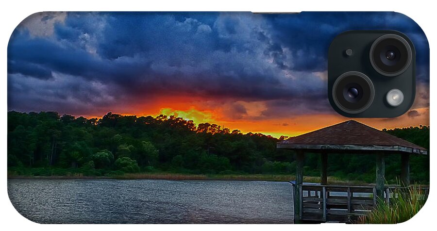 Sunset iPhone Case featuring the photograph Sunset Huntington Beach State Park #1 by Bill Barber