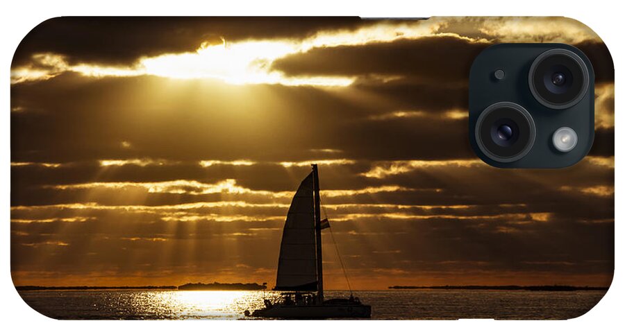 Sunset iPhone Case featuring the photograph Sunset Sail 2 #1 by Bob Slitzan