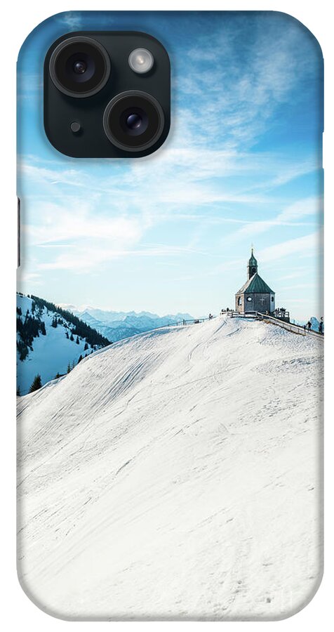 Wallberg iPhone Case featuring the photograph The chapel in the alps #2 by Hannes Cmarits