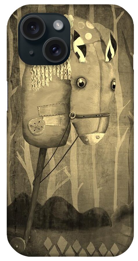 Horse iPhone Case featuring the digital art The Hobby Horse #2 by Catherine Swenson
