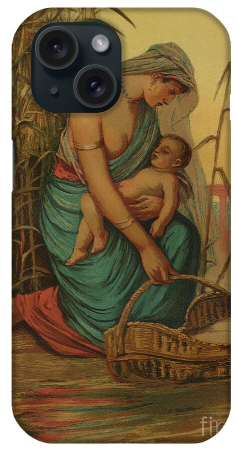 The Infant Moses And His Mother iPhone Case featuring the painting The infant Moses and his mother by Philip Richard Morris