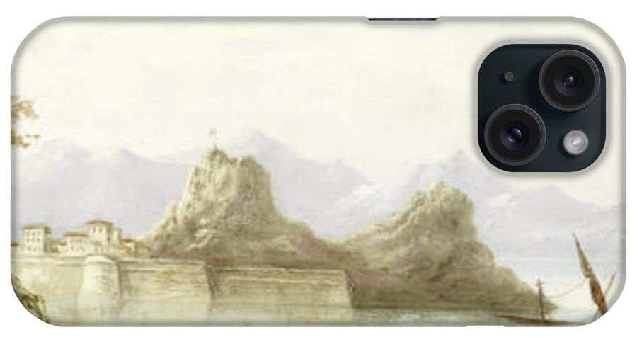 English School 19th Century The Old Fortress Of Corfu iPhone Case featuring the painting The Old Fortress of Corfu #1 by MotionAge Designs
