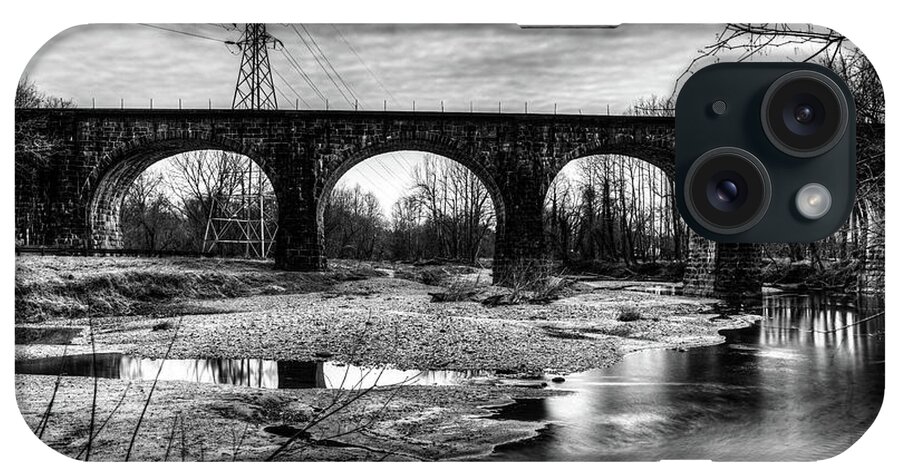 Black And White iPhone Case featuring the photograph Thomas Viaduct in Black and White #1 by Dennis Dame