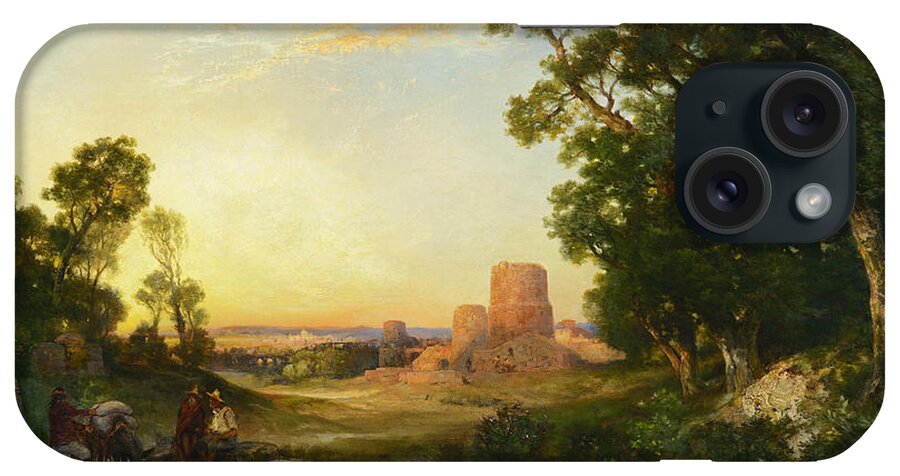 Thomas Moran iPhone Case featuring the painting Tula the Ancient Capital of Mexico by Thomas Moran