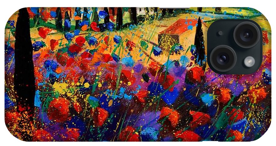 Flowers iPhone Case featuring the painting Tuscany poppies #2 by Pol Ledent