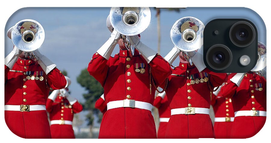 Drum And Bugle Corps iPhone Case featuring the photograph U.s. Marine Corps Drum And Bugle Corps #1 by Stocktrek Images