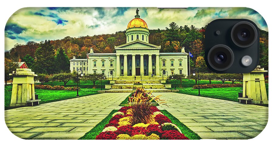 Montpelier iPhone Case featuring the photograph Vermont State Capitol In Autumn #1 by Mountain Dreams