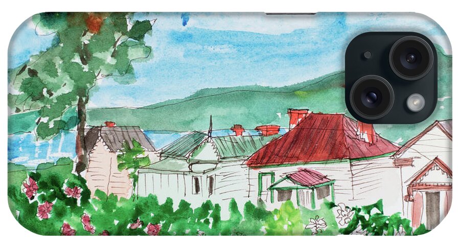 Battery Point iPhone Case featuring the painting View From Battery Point by Dorothy Darden