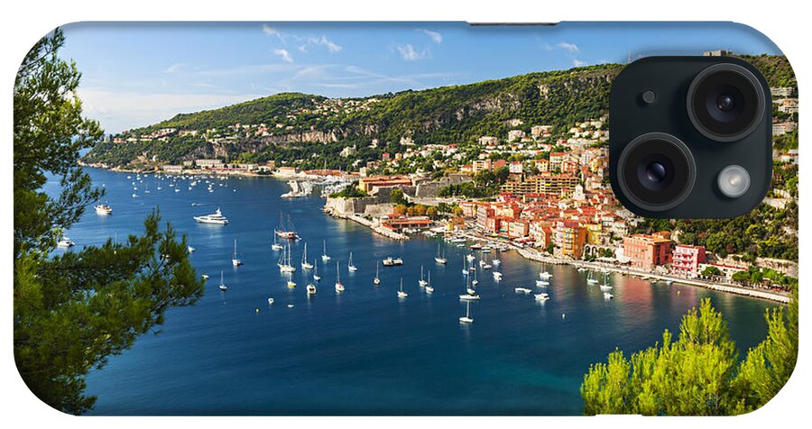 French iPhone Case featuring the photograph Villefranche-sur-Mer and Cap de Nice on French Riviera 2 by Elena Elisseeva