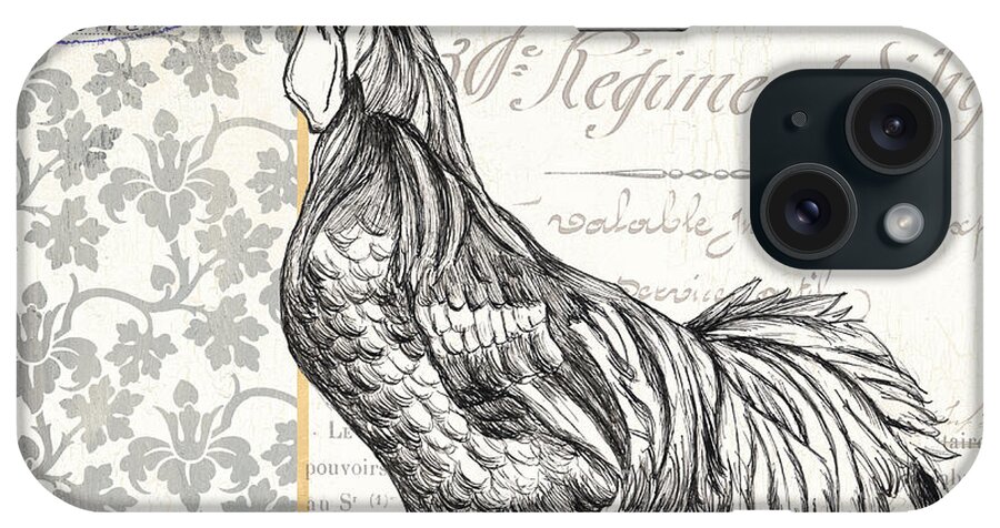 Rooster iPhone Case featuring the painting Vintage Farm 1 #1 by Debbie DeWitt