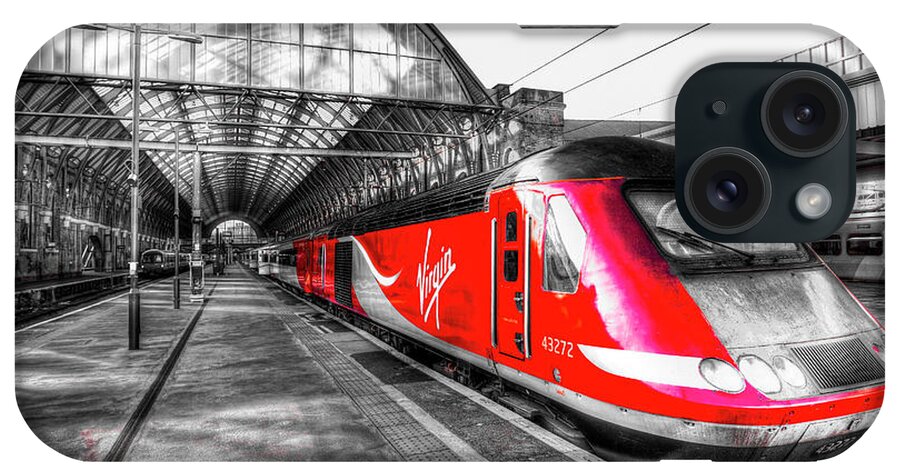 Virgin iPhone Case featuring the photograph Virgin Train Kings Cross Station #1 by David Pyatt