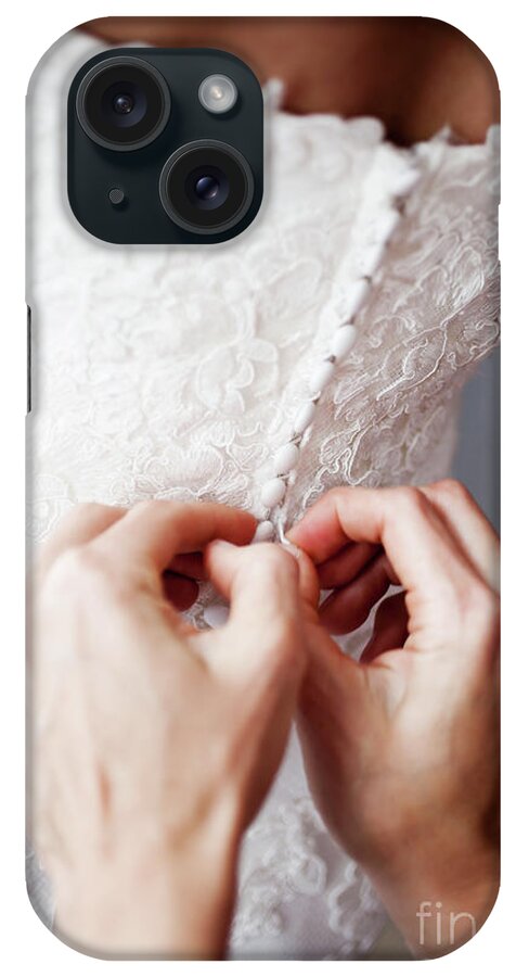 Beautiful iPhone Case featuring the photograph Wedding day #1 by Kati Finell
