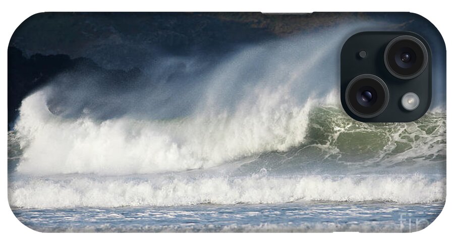 Newquay iPhone Case featuring the photograph Windy Seas in Cornwall #3 by Nicholas Burningham