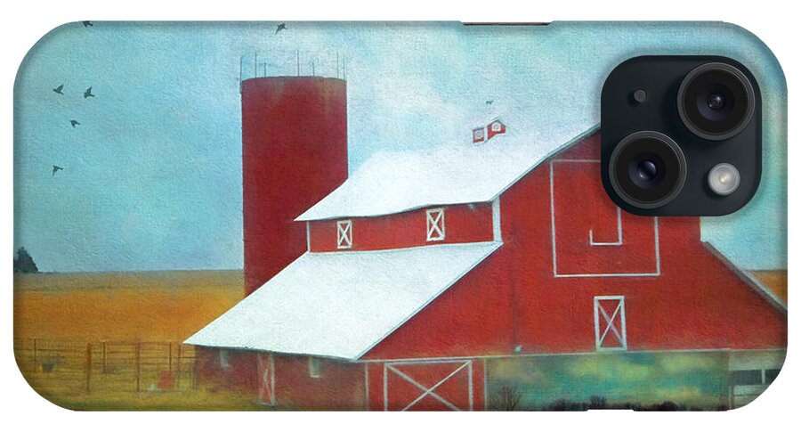 Barn iPhone Case featuring the photograph Winter Red Barn #1 by Anna Louise