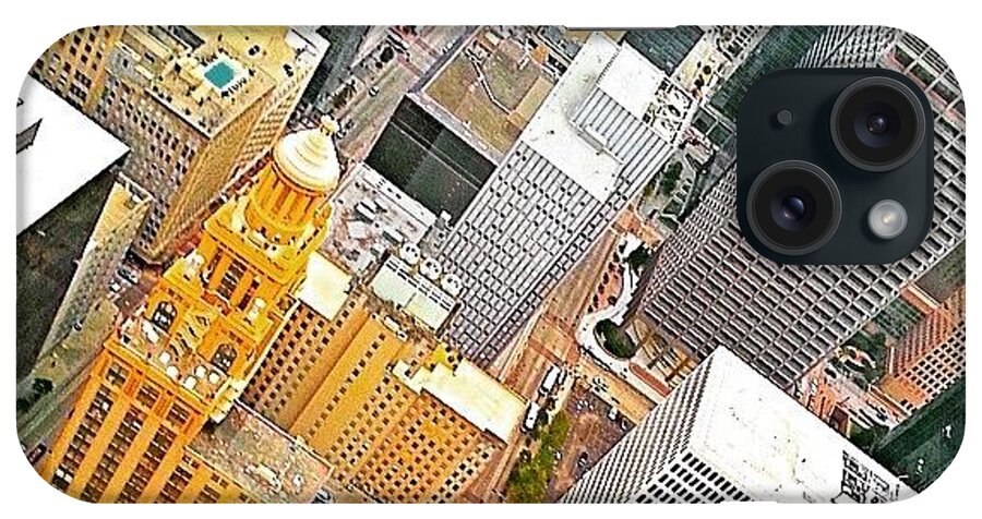 Houston iPhone Case featuring the photograph Yesterday's #birdseyeview Of #downtown #1 by Austin Tuxedo Cat
