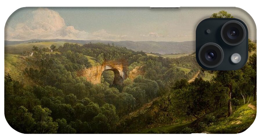 Natural Bridge iPhone Case featuring the painting Natural Bridge #10 by David Johnson