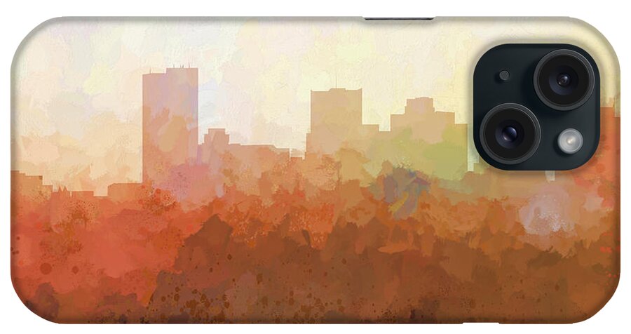 Phoenix Arizona Skyline iPhone Case featuring the digital art Phoenix Arizona Skyline #10 by Marlene Watson