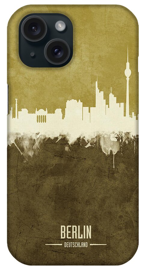 Berlin iPhone Case featuring the digital art Berlin Germany Skyline #11 by Michael Tompsett