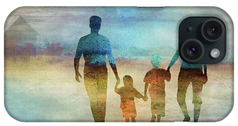 Family iPhone Case featuring the digital art 11007 Family by Pamela Williams