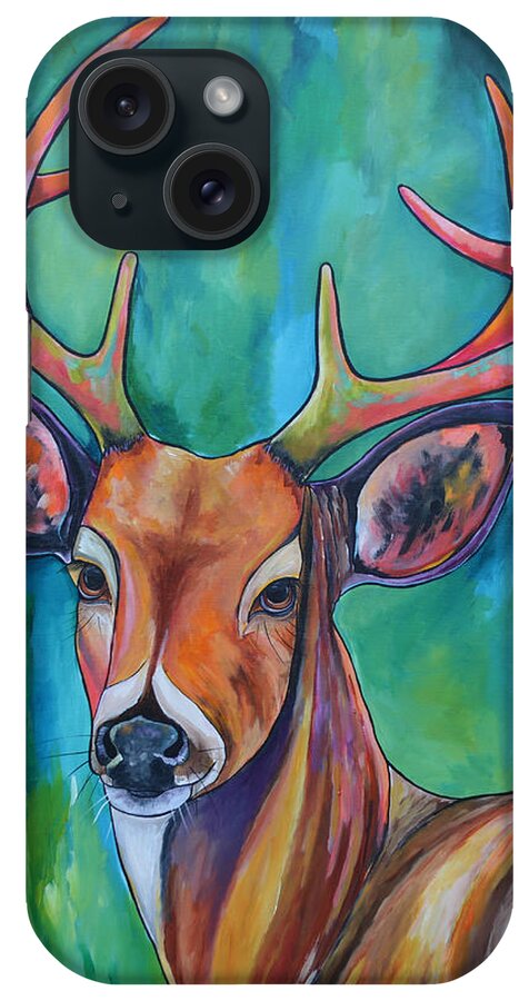 Buck iPhone Case featuring the painting 12 Points by Patti Schermerhorn