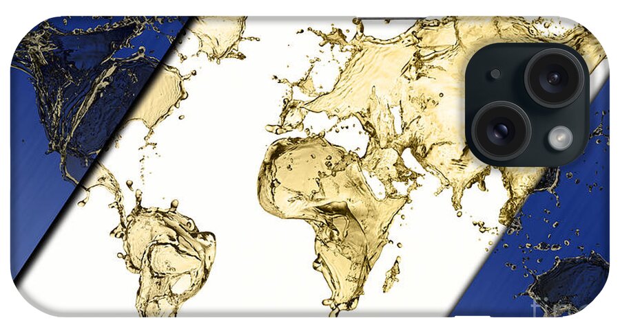 World Map iPhone Case featuring the mixed media World Map Collection #12 by Marvin Blaine