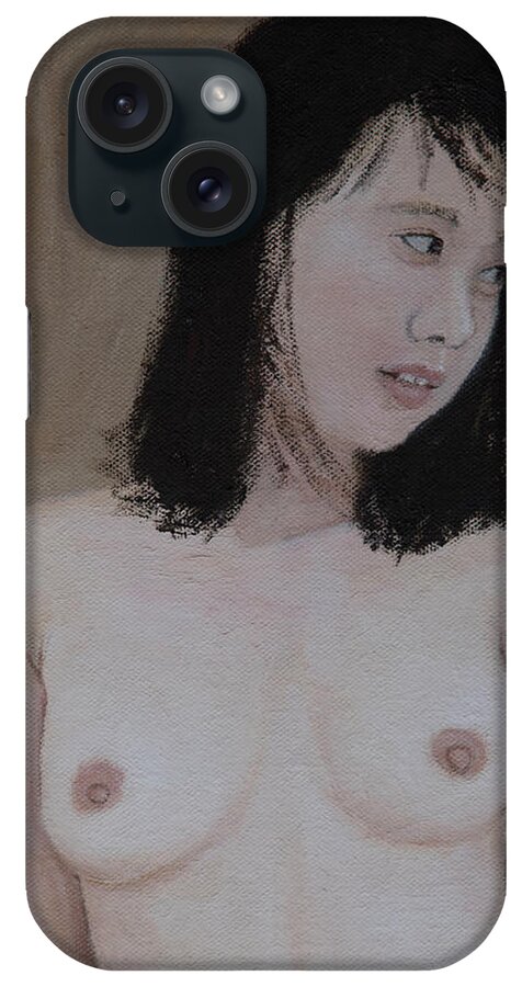Nude iPhone Case featuring the painting Conversation #13 by Masami IIDA