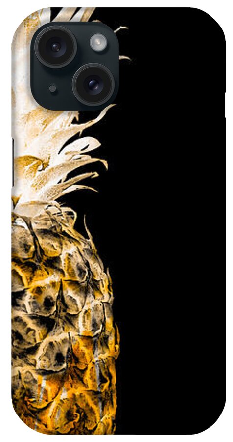 Art iPhone Case featuring the digital art 14OR Artistic Glowing Pineapple Digital Art Orange by Ricardos Creations