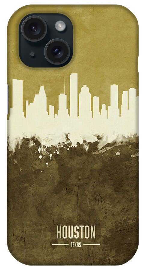 Houston iPhone Case featuring the digital art Houston Texas Skyline #15 by Michael Tompsett