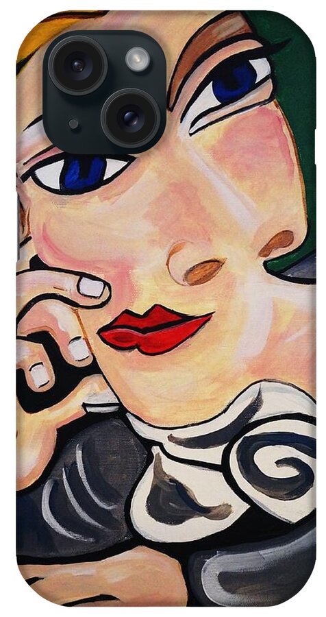 Picasso iPhone Case featuring the painting Thinker by Nora Shepley