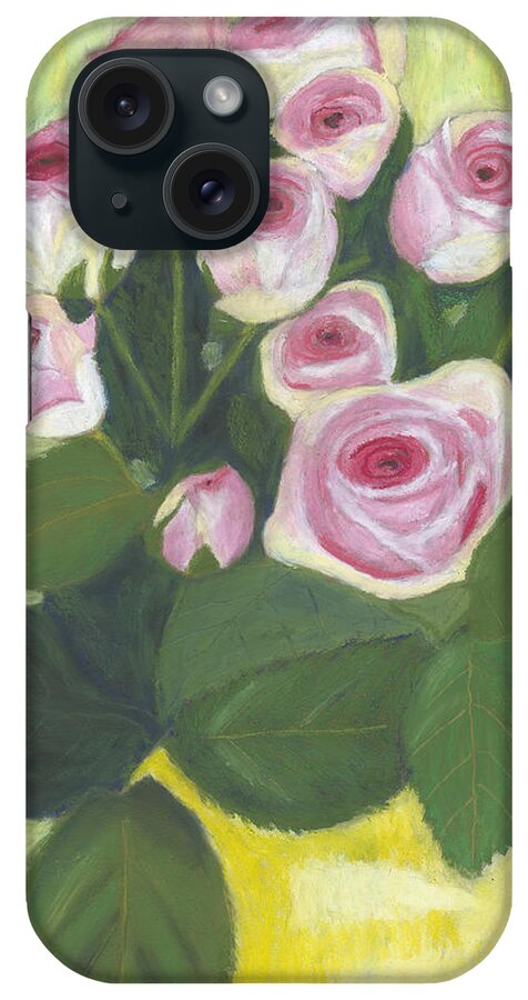 Roses iPhone Case featuring the painting 15 Pinks by Arlene Crafton