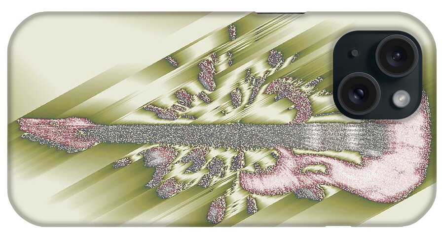 White iPhone Case featuring the digital art Wedding Guitar by Mary Russell