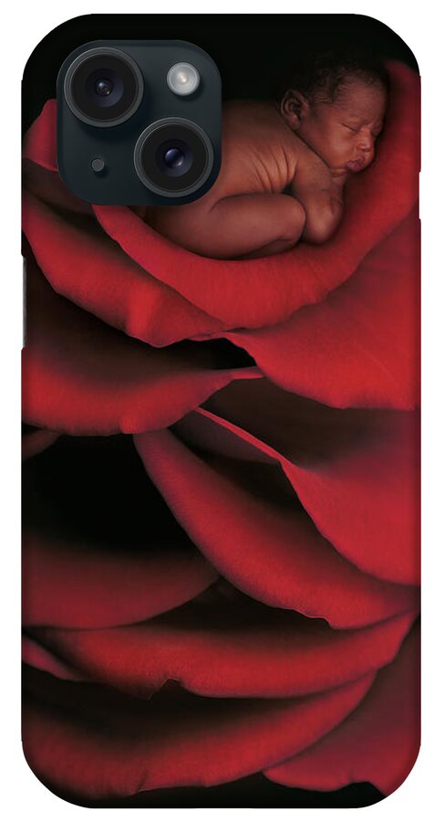 Rose iPhone Case featuring the photograph Kwasi On A Bed Of Rose Petals by Anne Geddes