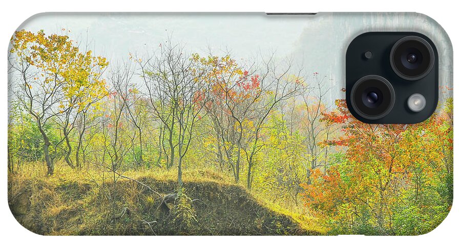 Red iPhone Case featuring the photograph The colorful autumn scenery #18 by Carl Ning