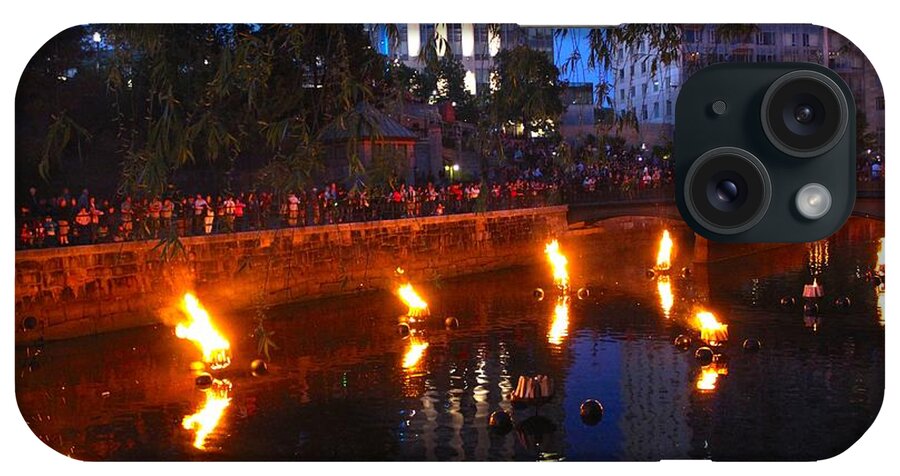 Providence iPhone Case featuring the photograph WaterFire #18 by Deena Withycombe