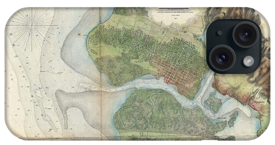 1857 U.s. Coast Survey Map Of San Antonio Creek And Oakland iPhone Case featuring the photograph 1857 Coast Survey Map of San Antonio Creek and Oakland, California by Paul Fearn