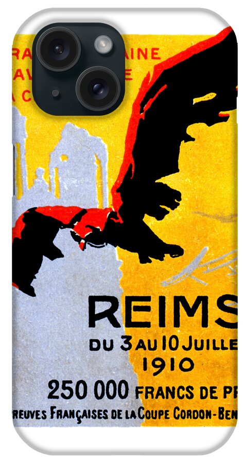 Vintage iPhone Case featuring the painting 1910 Reims Air Show by Historic Image