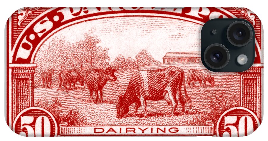 Dairy Farm iPhone Case featuring the painting 1913 Dairy Industry Stamp by Historic Image