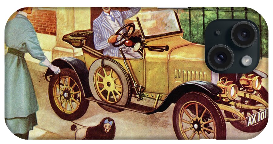 Car iPhone Case featuring the painting 1914 Morris Oxford by Peter Jackson